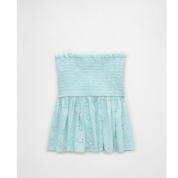 NWT American Eagle Eyelet Smocked Babydoll Tube Top - Picture 1 of 2